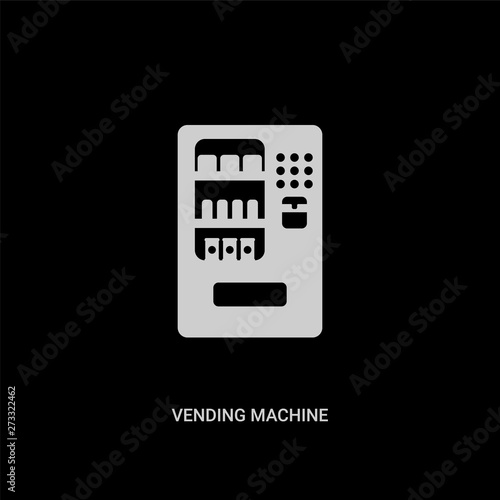 white vending machine vector icon on black background. modern flat vending machine from hotel and restaurant concept vector sign symbol can be use for web, mobile and logo.