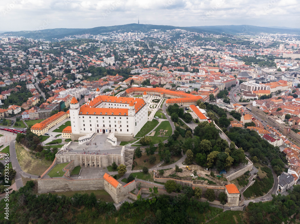 Bratislava castle aerial view, Slovakia, Europe