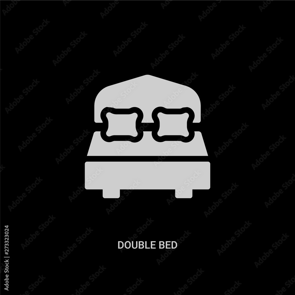 white double bed vector icon on black background. modern flat double bed from hotel and restaurant concept vector sign symbol can be use for web, mobile and logo. white double bed vector icon on black background. modern flat double bed from hotel and restaurant concept vector sign symbol can be use for web, mobile and logo.