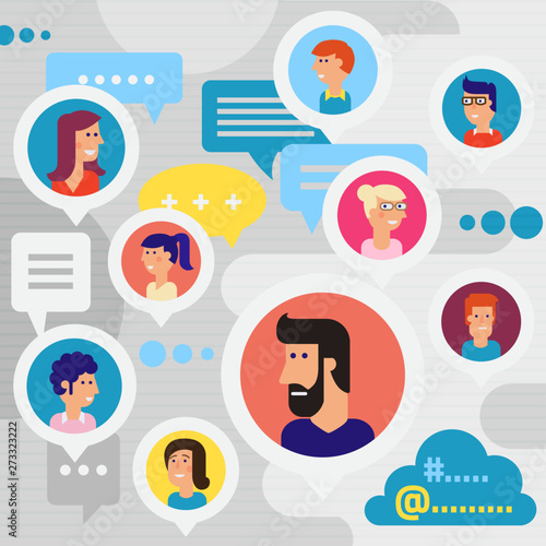 Social Networks, Human Issues, Users Amount, Users Profiles, Global Chatting Concept