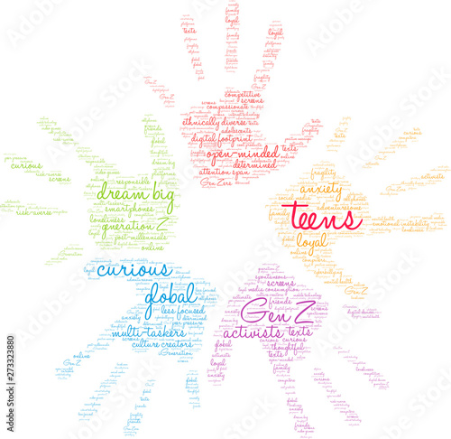 Teens Word Cloud on a white background. 