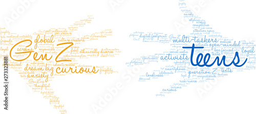 Teens Word Cloud on a white background. 