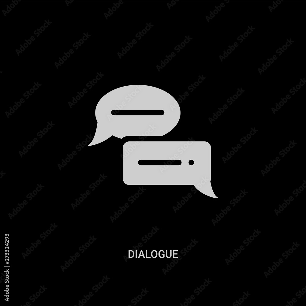 white dialogue vector icon on black background. modern flat dialogue from human resources concept vector sign symbol can be use for web, mobile and logo. white dialogue vector icon on black background. modern flat dialogue from human resources concept vector sign symbol can be use for web, mobile and logo.