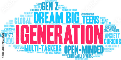iGeneration Word Cloud on a white background. 
