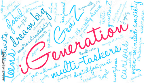 iGeneration Word Cloud on a white background. 