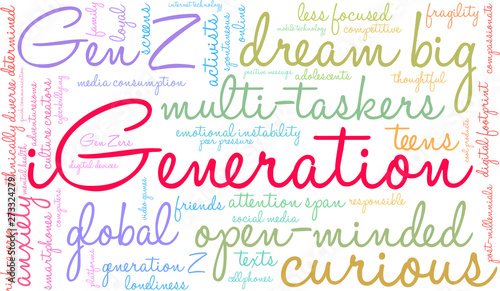 iGeneration Word Cloud on a white background. 