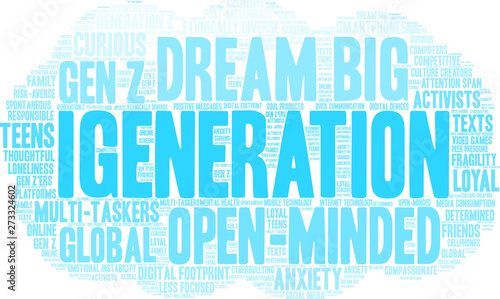 iGeneration Word Cloud on a white background. 