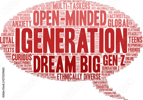 iGeneration Word Cloud on a white background. 