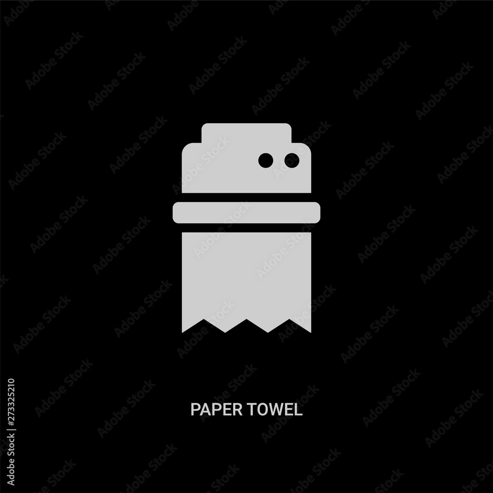white paper towel vector icon on black background. modern flat paper towel from hygiene concept vector sign symbol can be use for web, mobile and logo.