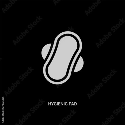 white hygienic pad vector icon on black background. modern flat hygienic pad from hygiene concept vector sign symbol can be use for web, mobile and logo.