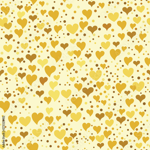 Seamless romantic pattern with hearts and dots