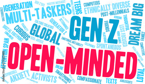 Open-Minded word cloud on a white background. 