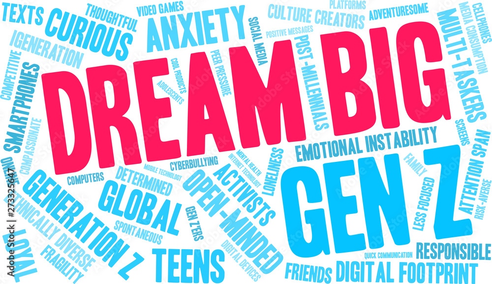 Dream Big Word Cloud on a white background. Dream Big Word Cloud on a white background.