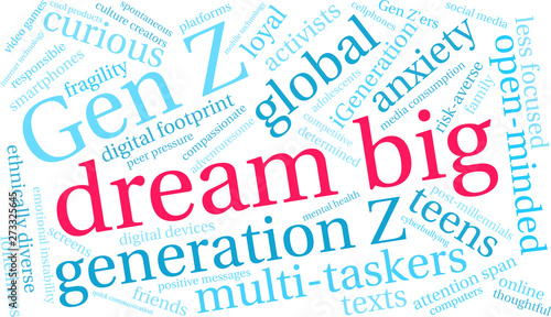 Dream Big Word Cloud on a white background. 