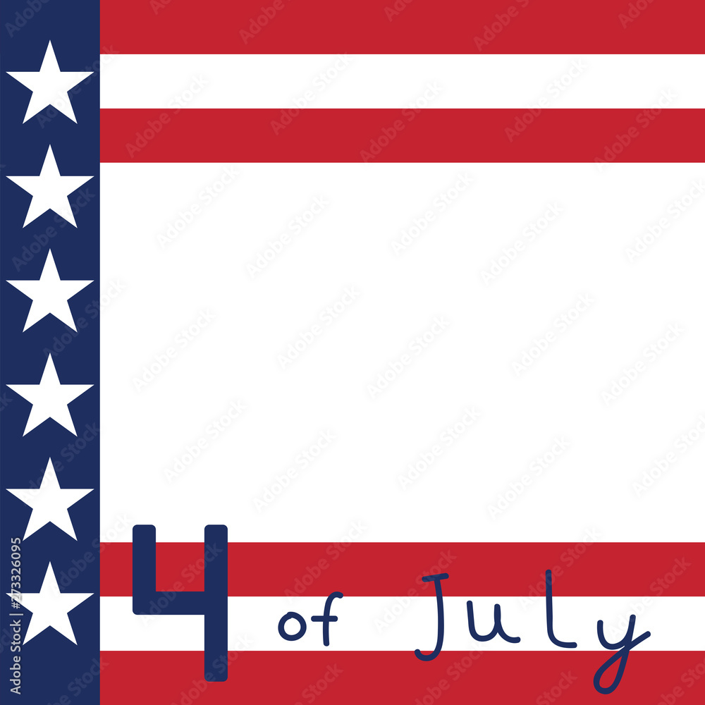 Naklejka premium Independence Day card. Fourth of July greeting card.
