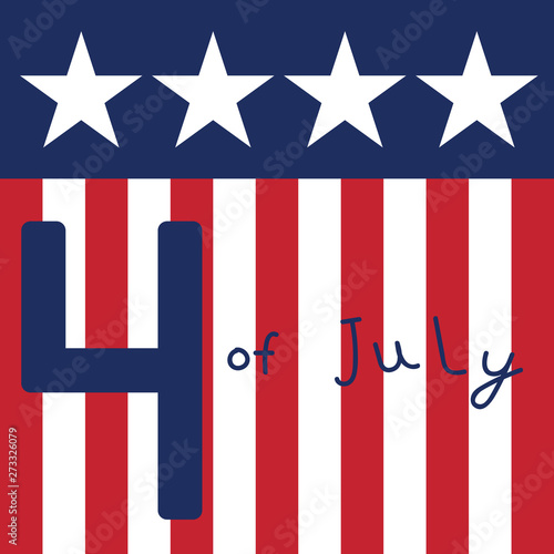 Independence Day card. Fourth of July greeting card. Vector illustration.