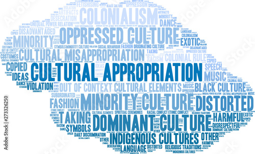 Cultural Appropriation Word Cloud on a white background.  photo