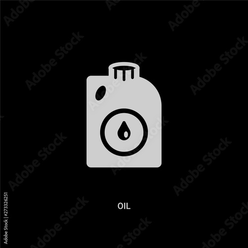 white oil vector icon on black background. modern flat oil from industry concept vector sign symbol can be use for web, mobile and logo.