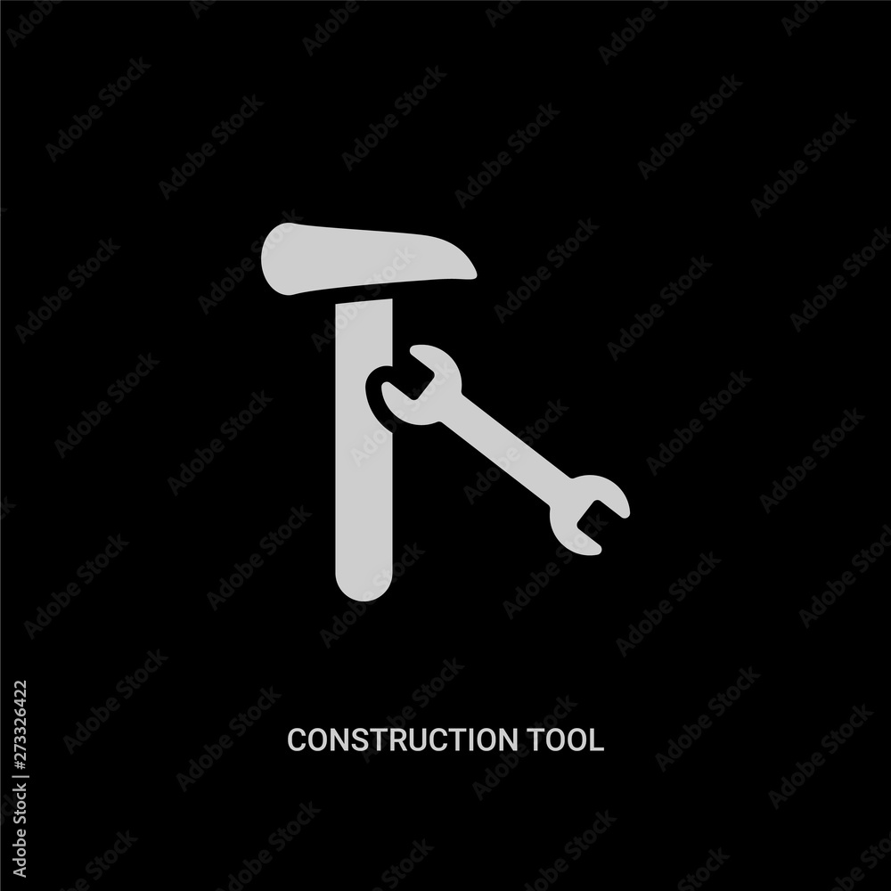 white construction tool vector icon on black background. modern flat construction tool from industry concept vector sign symbol can be use for web, mobile and logo. white construction tool vector icon on black background. modern flat construction tool from industry concept vector sign symbol can be use for web, mobile and logo.