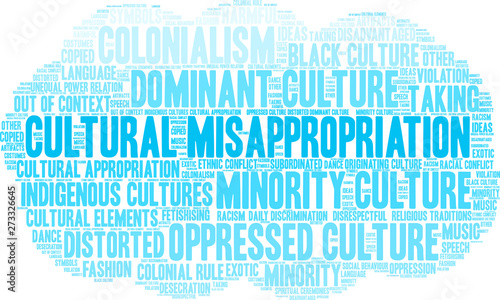 Cultural Misappropriation Word Cloud on a white background.  photo