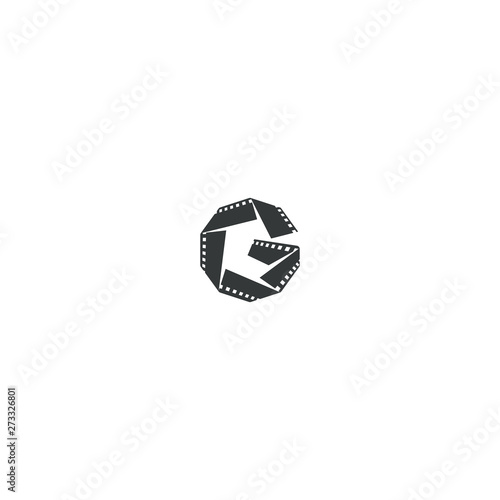 letter g and film strip logo design