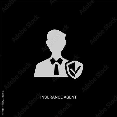 white insurance agent vector icon on black background. modern flat insurance agent from insurance concept vector sign symbol can be use for web, mobile and logo.