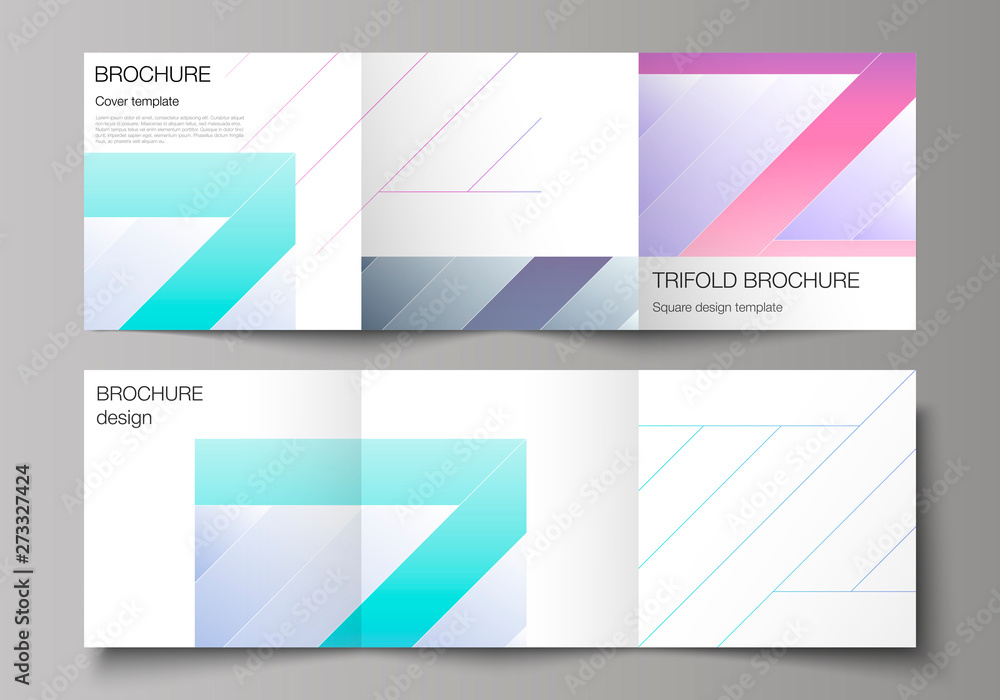 The minimal vector editable layout of square format covers design templates for trifold brochure, flyer, magazine. Creative modern cover concept, colorful background.