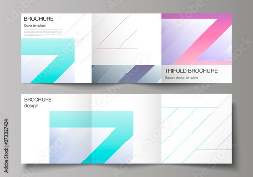 Free Download The minimal vector editable layout of square format covers design templates for trifold brochure, flyer, magazine. Creative modern cover concept, colorful background. - GFXLoad