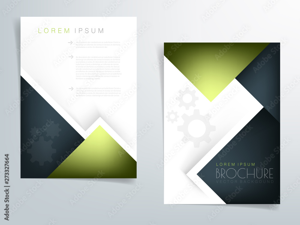Green header brochure template vector design