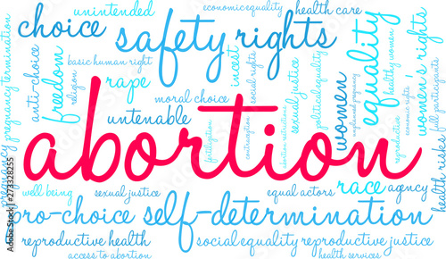 Abortion Word Cloud on a white background. 