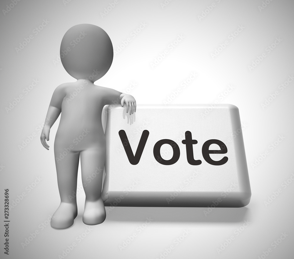 Vote concept icon means casting a choice in an election - 3d illustration Vote concept icon means casting a choice in an election - 3d illustration