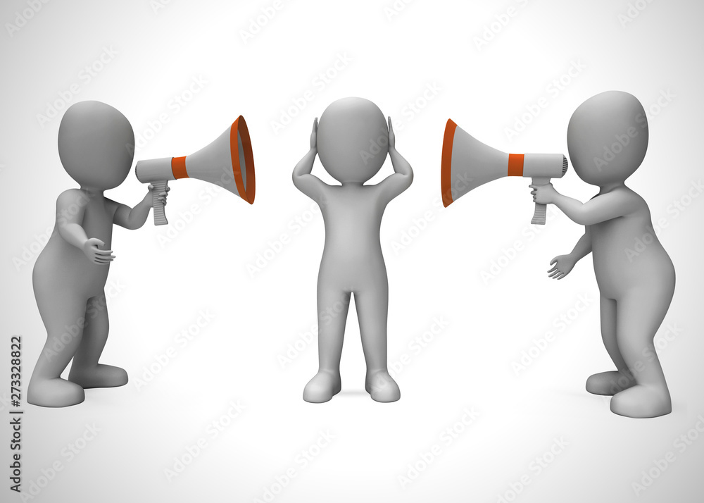Megaphone used to give opinion announcement or make a speech - 3d illustration Megaphone used to give opinion announcement or make a speech - 3d illustration