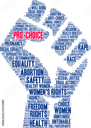 Pro-Choice Word Cloud on a white background. 