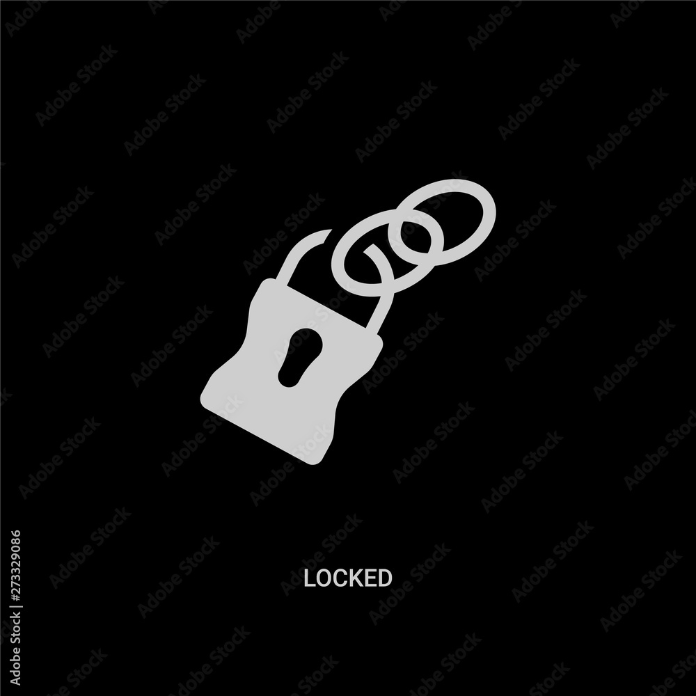 white locked vector icon on black background. modern flat locked from internet security and concept vector sign symbol can be use for web, mobile and logo. white locked vector icon on black background. modern flat locked from internet security and concept vector sign symbol can be use for web, mobile and logo.