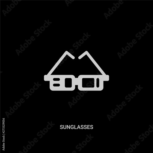 white sunglasses vector icon on black background. modern flat sunglasses from internet security and concept vector sign symbol can be use for web, mobile and logo.
