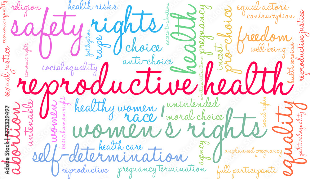 Reproductive Health Word Cloud on a white background. 