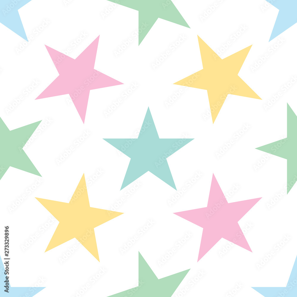 Obraz premium Seamless pattern with stars on white background. Vector illustration.