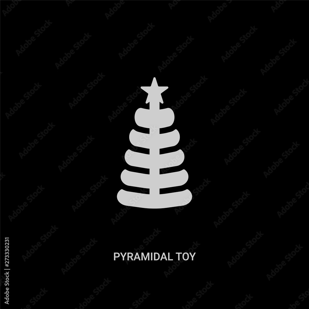 white pyramidal toy vector icon on black background. modern flat pyramidal toy from kids and baby concept vector sign symbol can be use for web, mobile and logo. white pyramidal toy vector icon on black background. modern flat pyramidal toy from kids and baby concept vector sign symbol can be use for web, mobile and logo.