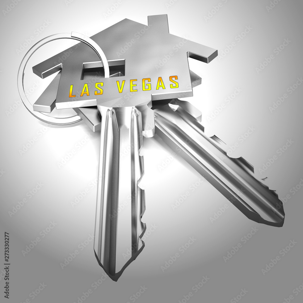 Φωτογραφία Las Vegas Real Estate Key Depicts Houses And Homes In Nevada - 3d Illustration
