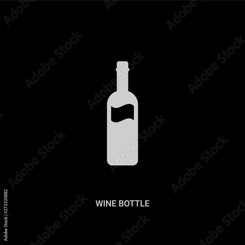 white wine bottle vector icon on black background. modern flat wine bottle from kitchen concept vector sign symbol can be use for web, mobile and logo.