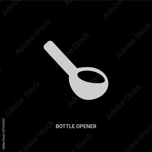 white bottle opener vector icon on black background. modern flat bottle opener from kitchen concept vector sign symbol can be use for web, mobile and logo.