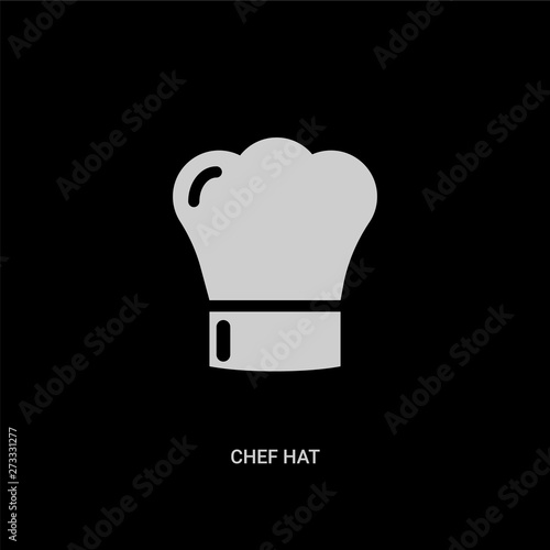 white chef hat vector icon on black background. modern flat chef hat from kitchen concept vector sign symbol can be use for web, mobile and logo.