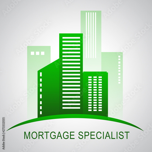Mortgage Specialist Or Expert City Meaning Property Purchase Pro - 3d Illustration