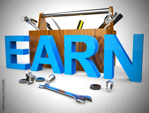 Schilderij op canvas Earnings or making money is returning a profit or increased cash - 3d illustrati
