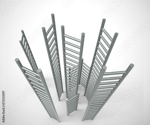 Ladder to success concept icon means ambitious leader desiring goals - 3d illustration photo