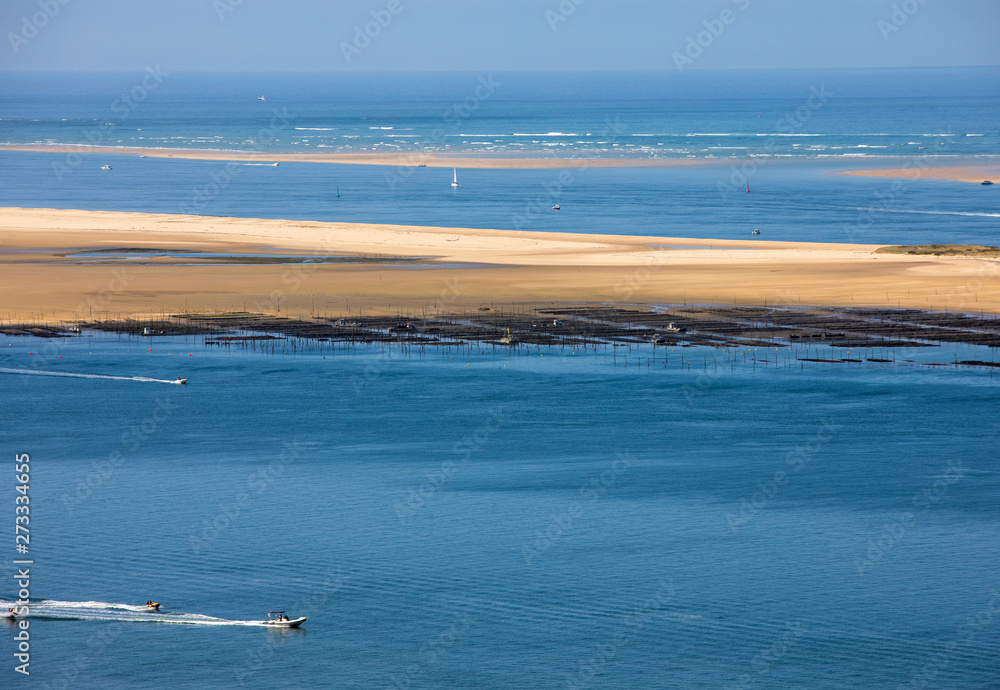View from the Dune of Pilat, the tallest sand dune in Europe. La Teste-de-Buch, Arcachon Bay, Aquitaine, France View from the Dune of Pilat, the tallest sand dune in Europe. La Teste-de-Buch, Arcachon Bay, Aquitaine, France