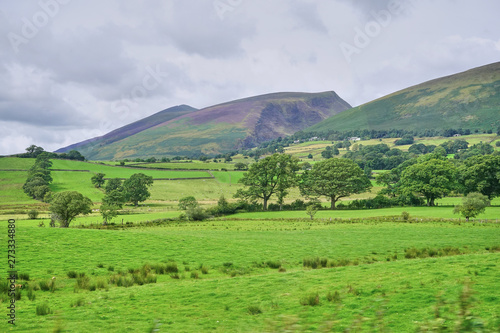 Rugged Landscape of Northern England with Mountains and Pastures