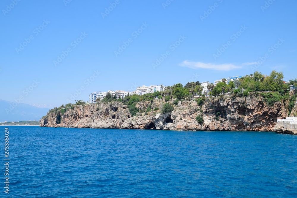 The coastline of Antalya, the landscape of the city of Antalya is a view of the coast and the sea. The coastline of Antalya, the landscape of the city of Antalya is a view of the coast and the sea.