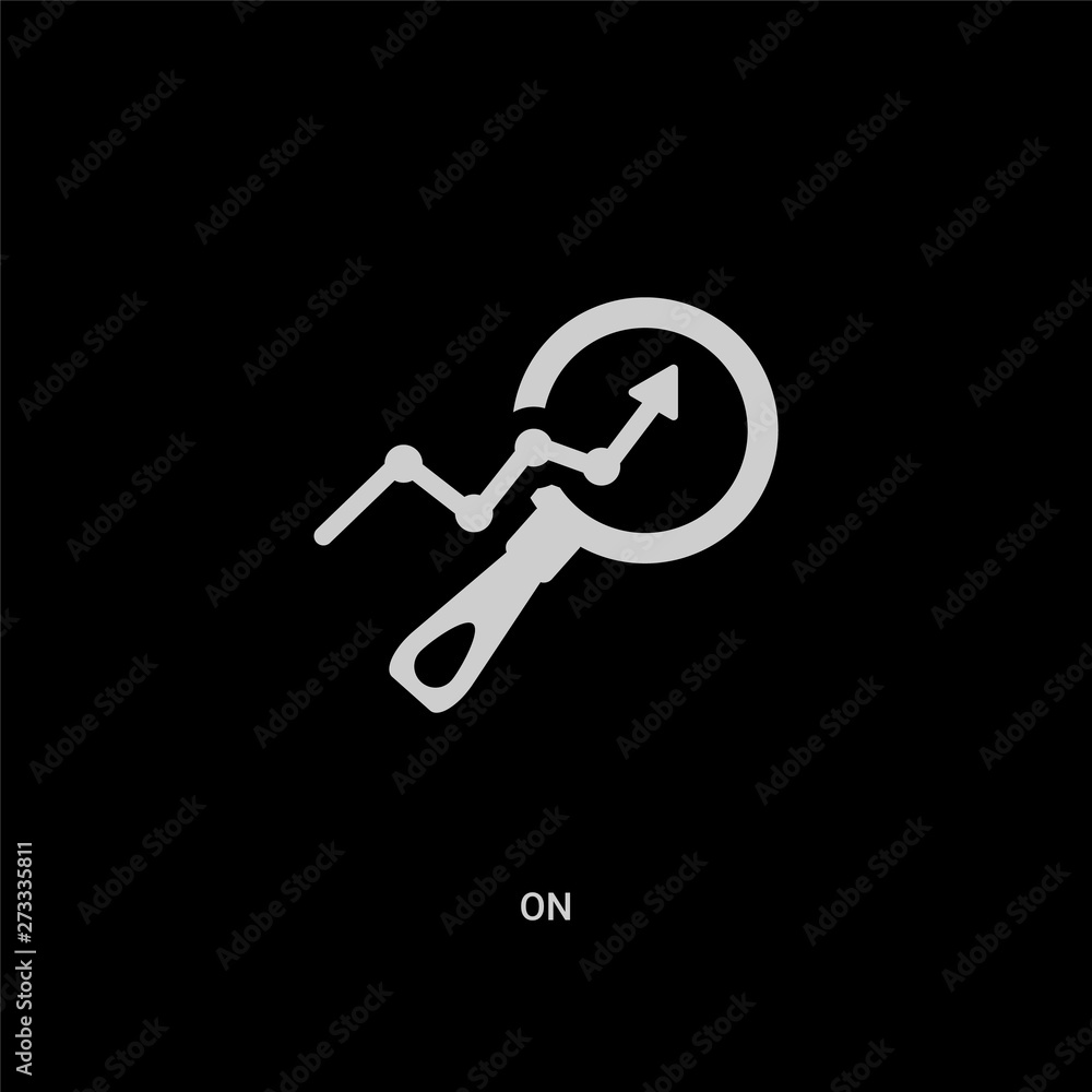 white on vector icon on black background. modern flat on from marketing concept vector sign symbol can be use for web, mobile and logo. white on vector icon on black background. modern flat on from marketing concept vector sign symbol can be use for web, mobile and logo.