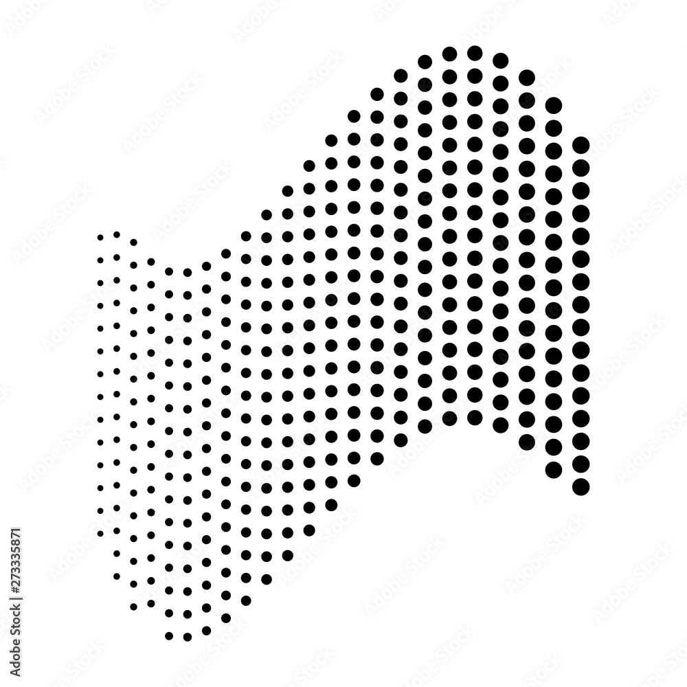 Halftone dots pattern, dotted brush stroke shape
